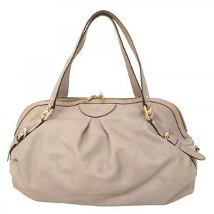 GUCCI Gray Leather Tote Bag